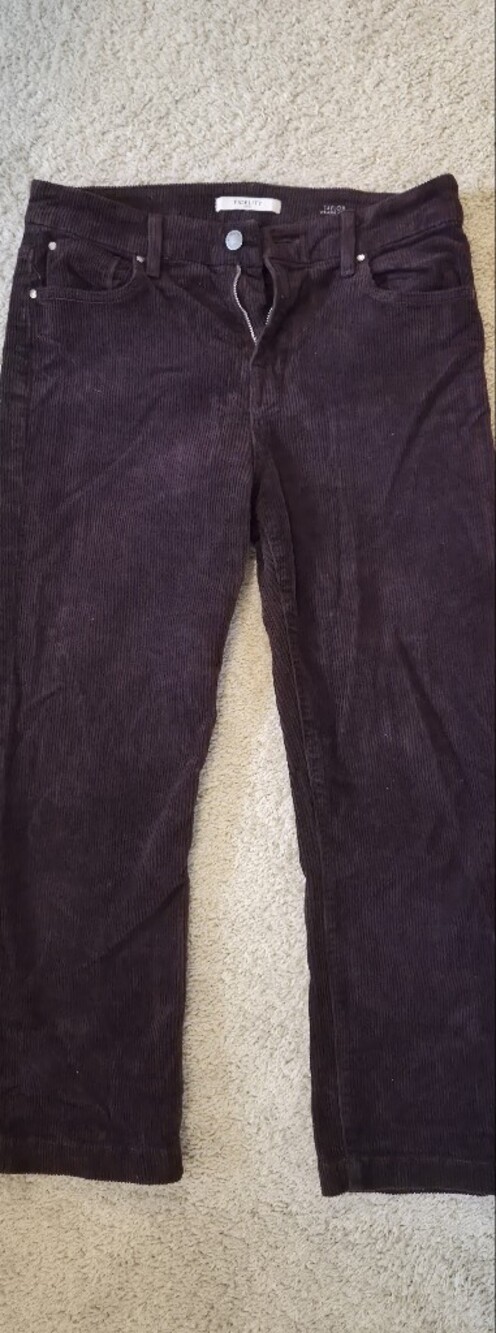 Cropped Maroon Corduroys